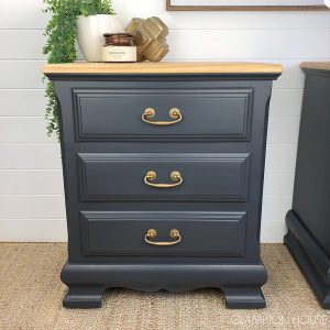 Navy bedside table