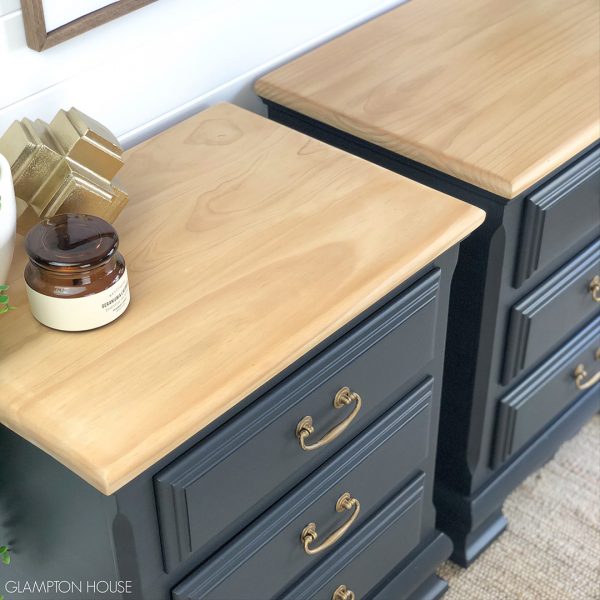 Two Navy bedside tables