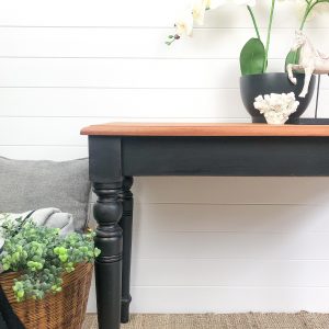 Black side table styled